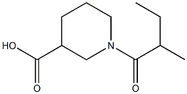 1-(2-methylbutanoyl)piperidine-3-carboxylic acid Struktur