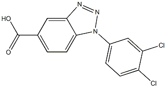 1-(3,4-dichlorophenyl)-1H-1,2,3-benzotriazole-5-carboxylic acid Struktur