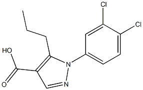 1-(3,4-dichlorophenyl)-5-propyl-1H-pyrazole-4-carboxylic acid Struktur