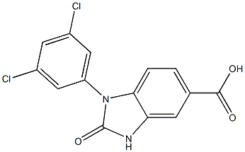 1-(3,5-dichlorophenyl)-2-oxo-2,3-dihydro-1H-1,3-benzodiazole-5-carboxylic acid Struktur