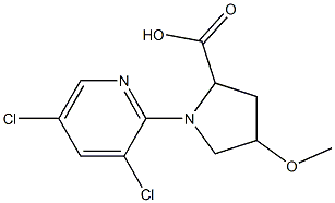 1-(3,5-dichloropyridin-2-yl)-4-methoxypyrrolidine-2-carboxylic acid Struktur