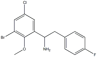 1-(3-bromo-5-chloro-2-methoxyphenyl)-2-(4-fluorophenyl)ethan-1-amine Struktur