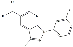 1-(3-chlorophenyl)-3-methyl-1H-pyrazolo[3,4-b]pyridine-5-carboxylic acid Struktur