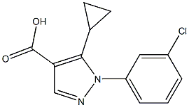 1-(3-chlorophenyl)-5-cyclopropyl-1H-pyrazole-4-carboxylic acid Struktur