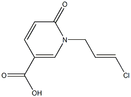 1-(3-chloroprop-2-en-1-yl)-6-oxo-1,6-dihydropyridine-3-carboxylic acid Struktur