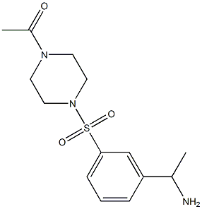 1-(4-{[3-(1-aminoethyl)benzene]sulfonyl}piperazin-1-yl)ethan-1-one Struktur