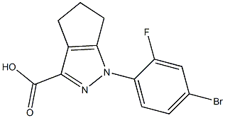 1-(4-bromo-2-fluorophenyl)-1,4,5,6-tetrahydrocyclopenta[c]pyrazole-3-carboxylic acid Struktur