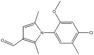 1-(4-chloro-2-methoxy-5-methylphenyl)-2,5-dimethyl-1H-pyrrole-3-carbaldehyde Struktur