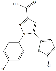 1-(4-chlorophenyl)-5-(5-chlorothiophen-2-yl)-1H-pyrazole-3-carboxylic acid Struktur