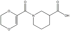 1-(5,6-dihydro-1,4-dioxin-2-ylcarbonyl)piperidine-3-carboxylic acid Struktur