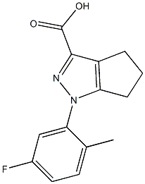 1-(5-fluoro-2-methylphenyl)-1,4,5,6-tetrahydrocyclopenta[c]pyrazole-3-carboxylic acid Struktur