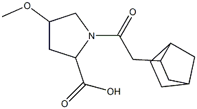 1-(bicyclo[2.2.1]hept-2-ylacetyl)-4-methoxypyrrolidine-2-carboxylic acid Struktur