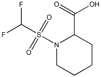 1-(difluoromethane)sulfonylpiperidine-2-carboxylic acid Struktur