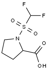 1-(difluoromethane)sulfonylpyrrolidine-2-carboxylic acid Struktur