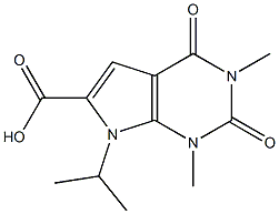 1,3-dimethyl-2,4-dioxo-7-(propan-2-yl)-1H,2H,3H,4H,7H-pyrrolo[2,3-d]pyrimidine-6-carboxylic acid Struktur