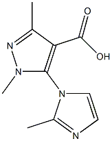 1,3-dimethyl-5-(2-methyl-1H-imidazol-1-yl)-1H-pyrazole-4-carboxylic acid Struktur