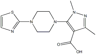 1,3-dimethyl-5-[4-(1,3-thiazol-2-yl)piperazin-1-yl]-1H-pyrazole-4-carboxylic acid Struktur