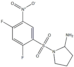 1-[(2,4-difluoro-5-nitrobenzene)sulfonyl]pyrrolidin-2-amine Struktur