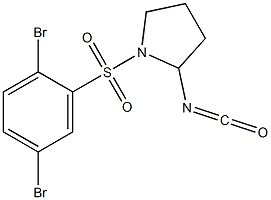 1-[(2,5-dibromobenzene)sulfonyl]-2-isocyanatopyrrolidine Struktur