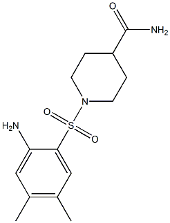 1-[(2-amino-4,5-dimethylbenzene)sulfonyl]piperidine-4-carboxamide Struktur