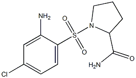 1-[(2-amino-4-chlorobenzene)sulfonyl]pyrrolidine-2-carboxamide Struktur