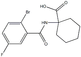 1-[(2-bromo-5-fluorobenzoyl)amino]cyclohexanecarboxylic acid Struktur