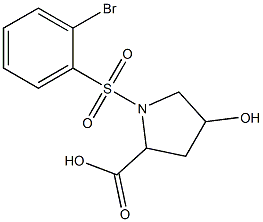 1-[(2-bromobenzene)sulfonyl]-4-hydroxypyrrolidine-2-carboxylic acid Struktur