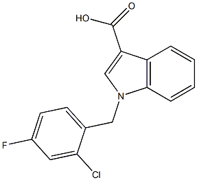 1-[(2-chloro-4-fluorophenyl)methyl]-1H-indole-3-carboxylic acid Struktur