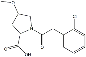 1-[(2-chlorophenyl)acetyl]-4-methoxypyrrolidine-2-carboxylic acid Struktur