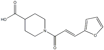 1-[(2E)-3-(2-furyl)prop-2-enoyl]piperidine-4-carboxylic acid Struktur