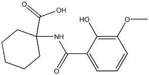 1-[(2-hydroxy-3-methoxybenzoyl)amino]cyclohexanecarboxylic acid Struktur