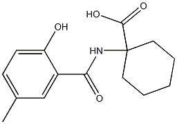 1-[(2-hydroxy-5-methylbenzene)amido]cyclohexane-1-carboxylic acid Struktur