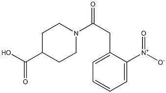 1-[(2-nitrophenyl)acetyl]piperidine-4-carboxylic acid Struktur