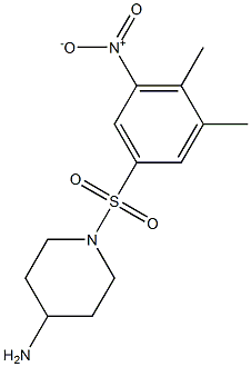 1-[(3,4-dimethyl-5-nitrobenzene)sulfonyl]piperidin-4-amine Struktur