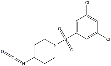 1-[(3,5-dichlorobenzene)sulfonyl]-4-isocyanatopiperidine Struktur