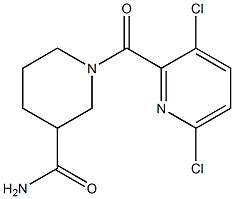 1-[(3,6-dichloropyridin-2-yl)carbonyl]piperidine-3-carboxamide Struktur