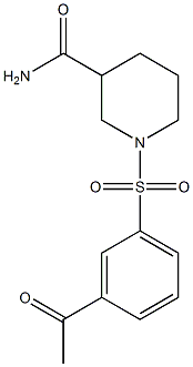 1-[(3-acetylbenzene)sulfonyl]piperidine-3-carboxamide Struktur