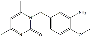 1-[(3-amino-4-methoxyphenyl)methyl]-4,6-dimethyl-1,2-dihydropyrimidin-2-one Struktur