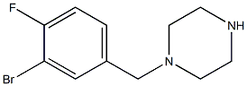 1-[(3-bromo-4-fluorophenyl)methyl]piperazine Struktur