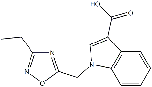 1-[(3-ethyl-1,2,4-oxadiazol-5-yl)methyl]-1H-indole-3-carboxylic acid Struktur