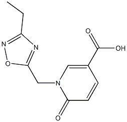 1-[(3-ethyl-1,2,4-oxadiazol-5-yl)methyl]-6-oxo-1,6-dihydropyridine-3-carboxylic acid Struktur