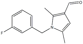 1-[(3-fluorophenyl)methyl]-2,5-dimethyl-1H-pyrrole-3-carbaldehyde Struktur