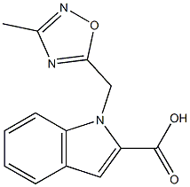 1-[(3-methyl-1,2,4-oxadiazol-5-yl)methyl]-1H-indole-2-carboxylic acid Struktur