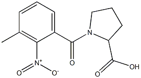 1-[(3-methyl-2-nitrophenyl)carbonyl]pyrrolidine-2-carboxylic acid Struktur