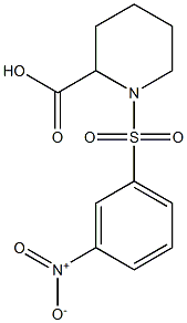 1-[(3-nitrobenzene)sulfonyl]piperidine-2-carboxylic acid Struktur