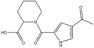 1-[(4-acetyl-1H-pyrrol-2-yl)carbonyl]piperidine-2-carboxylic acid Struktur