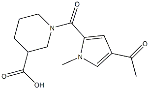 1-[(4-acetyl-1-methyl-1H-pyrrol-2-yl)carbonyl]piperidine-3-carboxylic acid Struktur