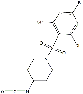 1-[(4-bromo-2,6-dichlorobenzene)sulfonyl]-4-isocyanatopiperidine Struktur