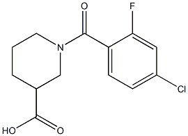 1-[(4-chloro-2-fluorophenyl)carbonyl]piperidine-3-carboxylic acid Struktur