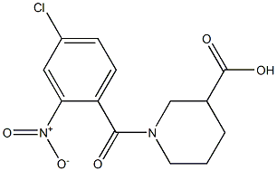 1-[(4-chloro-2-nitrophenyl)carbonyl]piperidine-3-carboxylic acid Struktur